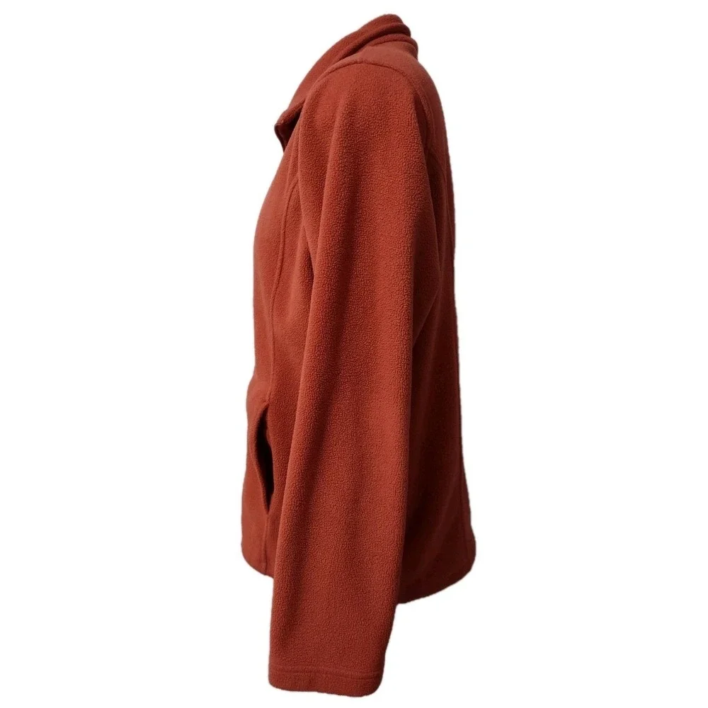 Cabelas Fleece Jacket 2XL Mens Gorp Cabin Core Orange Full Zip Mock Neck Coat